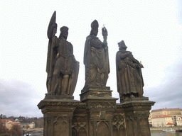 The statue of St. Norbert, St. Wenceslas and St. Sigismund, at Charles Bridge