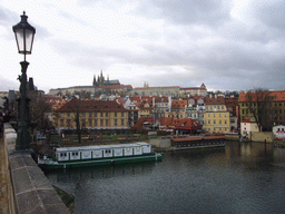 Prague Castle, with the St. Vitus Cathedral, and the river Vltava, from Charles Bridge