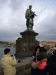 The statue of St. John of Nepomuk, at Charles Bridge
