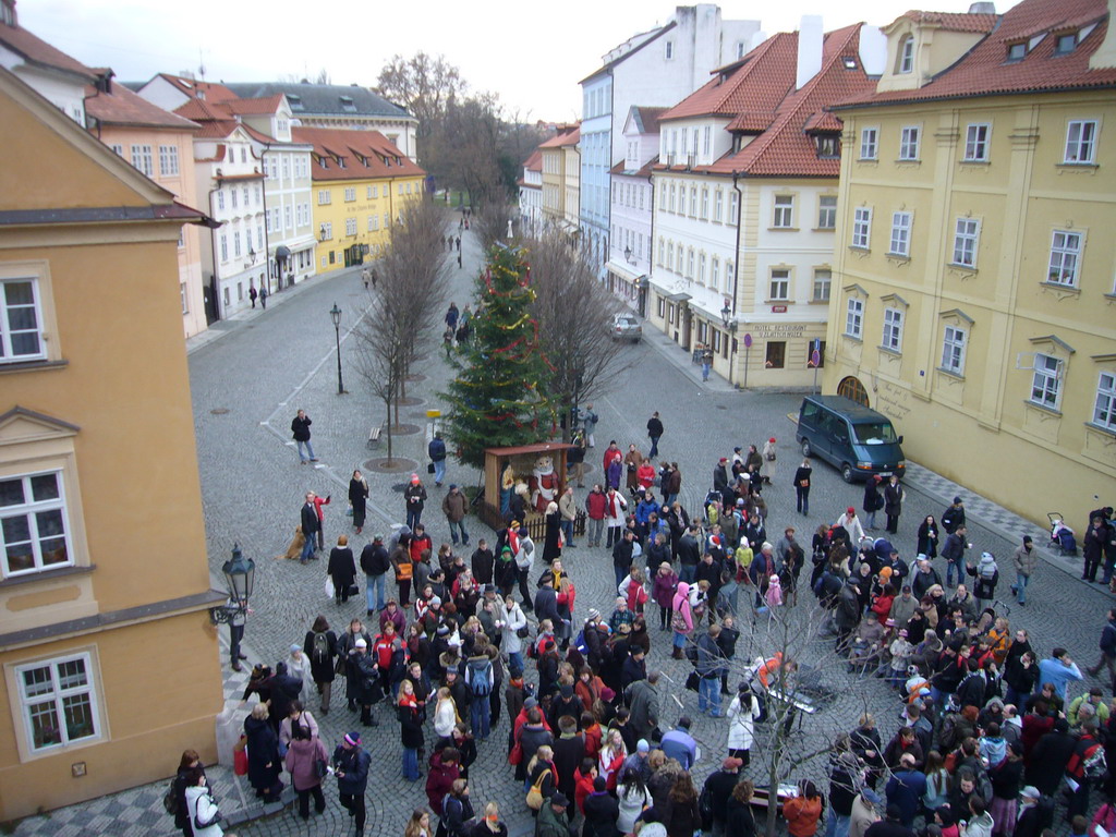 Christmas tree at the southwest side of Charles Bridge, in the Lesser Town (Malá Strana)