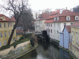 Houses on the southwest side of Charles Bridge, in the Lesser Town