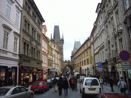 Mostecká street, with the Lesser Town Bridge Tower and the Judith Tower