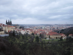 View on the St. Vitus Cathedral and the city center from Úvoz Street