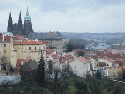 View on the St. Vitus Cathedral and the city center from Úvoz Street