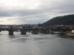 View on Charles Bridge and the Vltava river, from the Bridge of Legions