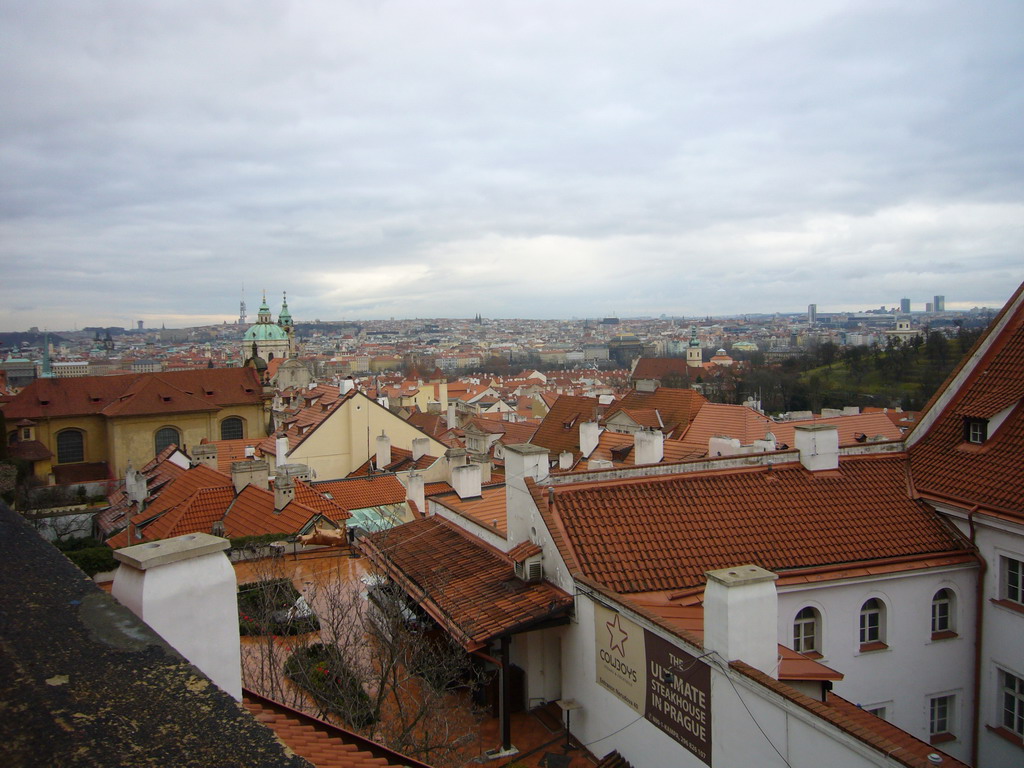 View on the city center from the entrance to Prague Castle
