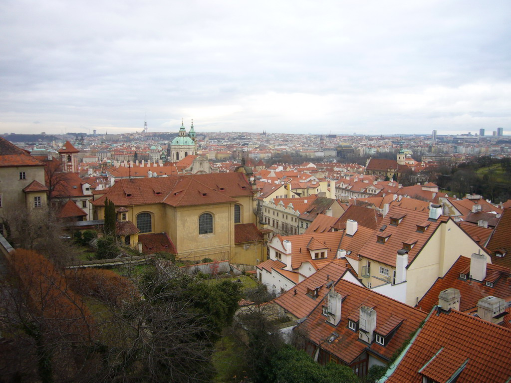 View on the city center from the entrance to Prague Castle