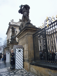 Guards at the entrance to Prague Castle