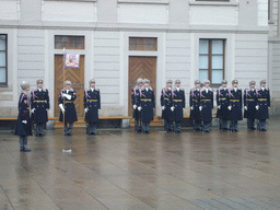 Changing of the guards, at the First Castle Courtyard of Prague Castle