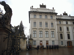 Changing of the guards, at the First Castle Courtyard of Prague Castle