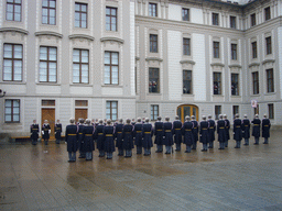 Changing of the guards, at the First Castle Courtyard of Prague Castle