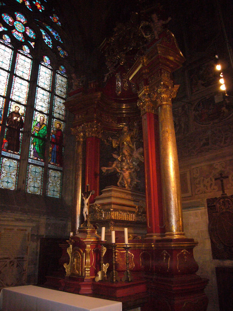 Shrine and stained glass in St. Vitus Cathedral