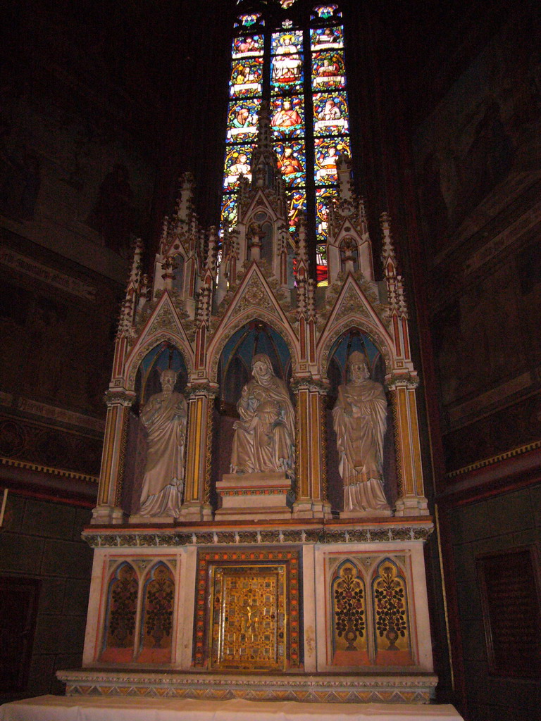 Shrine and stained glass in St. Vitus Cathedral