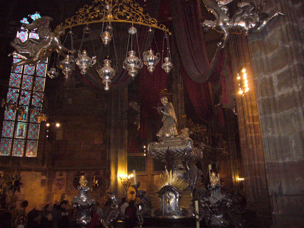 Shrine and stained glass in St. Vitus Cathedral