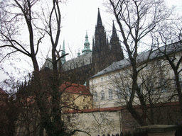 The back side of Prague Castle, with the St. Vitus Cathedral