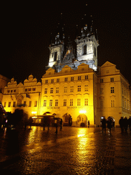 Old Town Square, with the Church of Our Lady before Týn and the Goltz-Kinský Palace, at christmas night