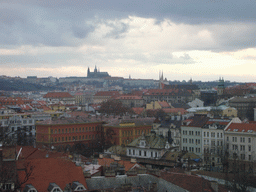 View on Prague Castle, with the St. Vitus Cathedral, from Vyehrad