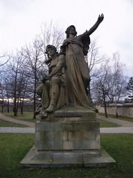 The sculpture `Premysl and Libue` by Josef Václav Myslbek, at Vyehrad