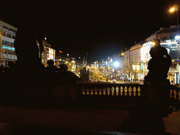 Wenceslas Square, viewed from the National Museum, by night