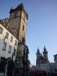 The Old Town Hall with the Prague Astronomical Clock, the Church of Our Lady before Týn and the Goltz-Kinský Palace