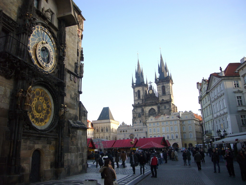 Old Town Square, with the Prague Astronomical Clock, the Church of Our Lady before Týn and the Goltz-Kinský Palace