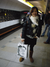 Miaomiao at a metro station