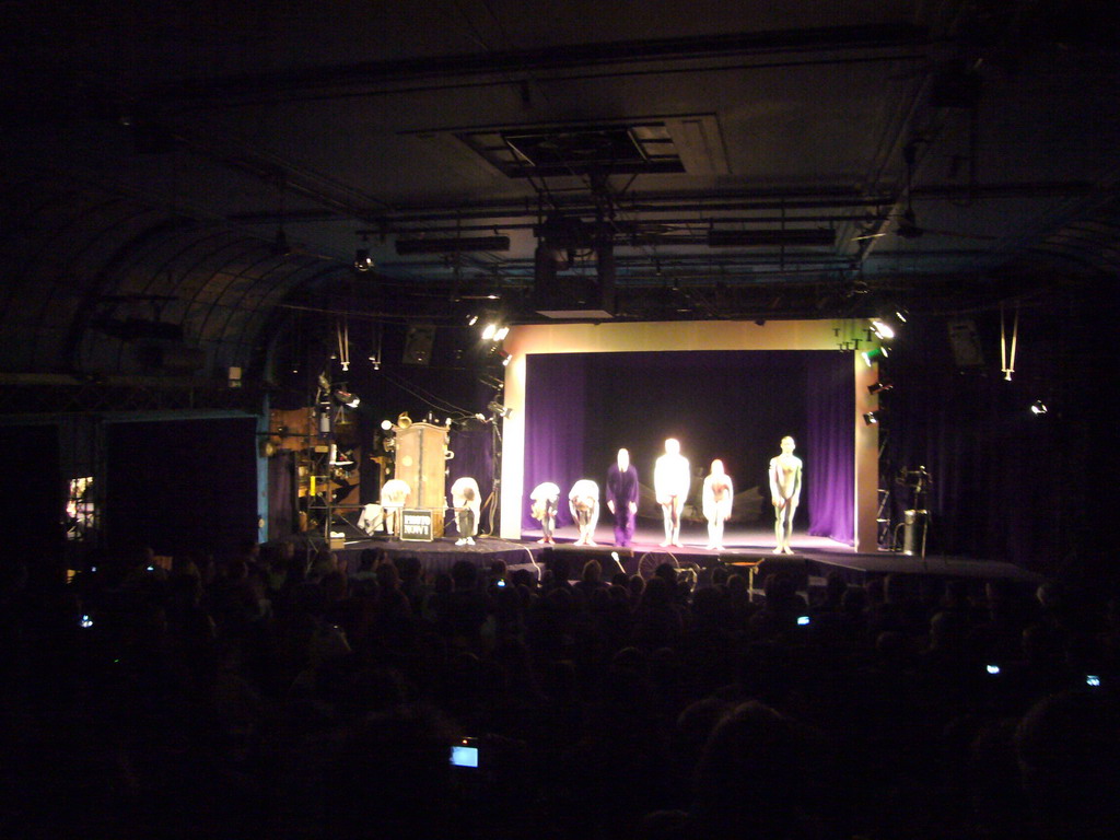 Inside the Black Light Theatre `Image`, during the show `Cabinet`