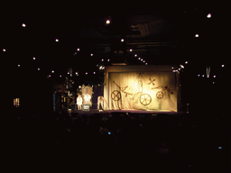 Inside the Black Light Theatre `Image`, during the show `Cabinet`