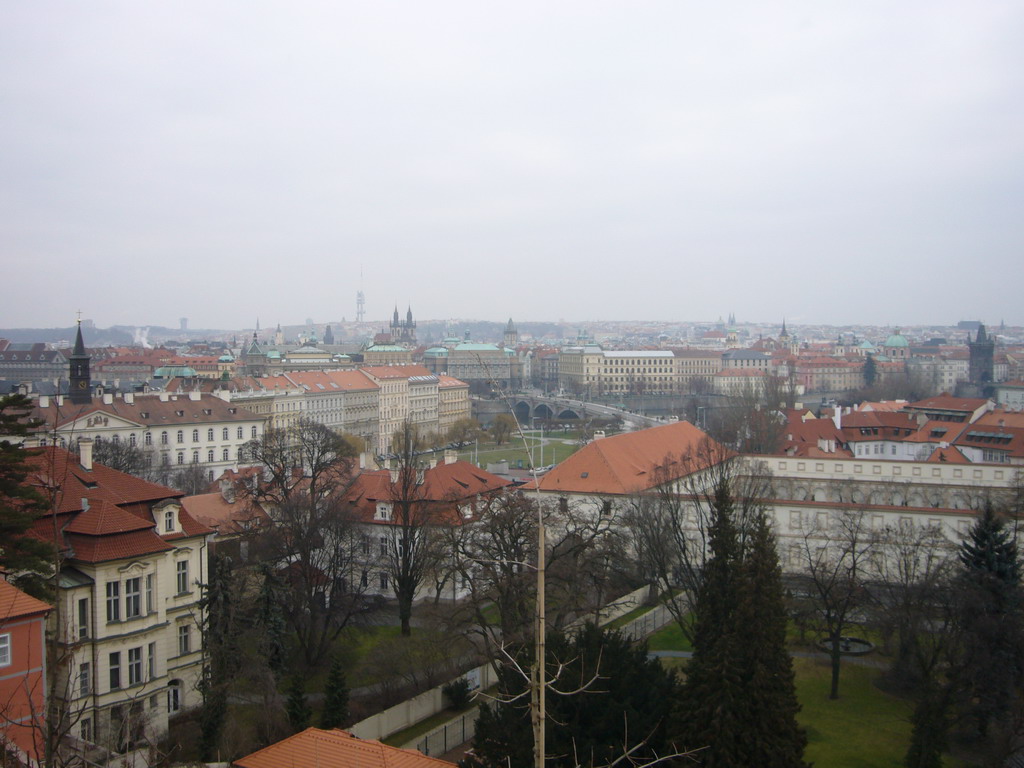View from the Old Castle Stairs on the Mánes Bridge and the city center