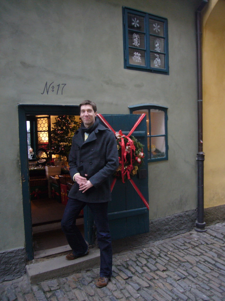 Tim at a door in the Golden Lane