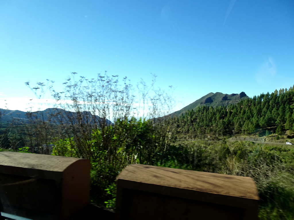 Hills on the north side of the island, viewed from the rental car on the TF-82 road just north of the town of Santiago del Teide