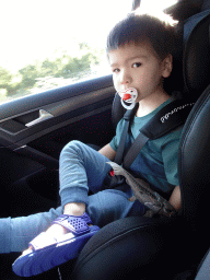 Max in the rental car on a small road east of the town of Ruigómez