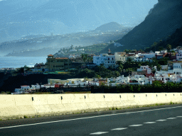 The town of San Juan de la Rambla, viewed from the rental car on the TF-5 road on the west side of the town