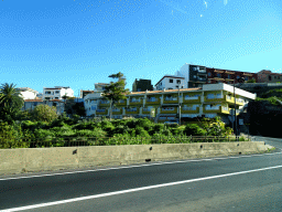 Houses at the west side of the town of Los Realejos, viewed from the rental car on the TF-5 road