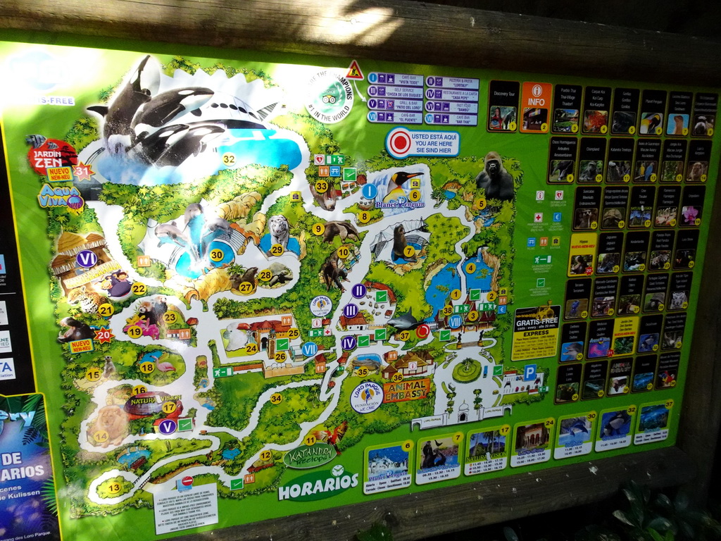 Map of the Loro Parque zoo