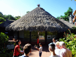 Our Discovery Tour guide in front of the Animal Embassy at the Loro Parque zoo, during the Discovery Tour