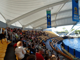 Interior of the Orca Ocean at the Loro Parque zoo, just before the Orca show