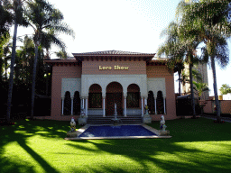 Front of the Loro Show building at the Loro Parque zoo