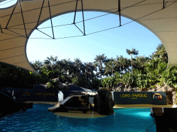 Interior of the Sea Lion Theatre at the Loro Parque zoo, just before the Sea Lion show