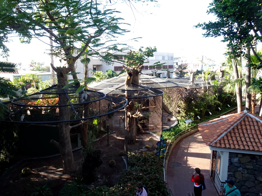 Birdcages at the Loro Parque zoo