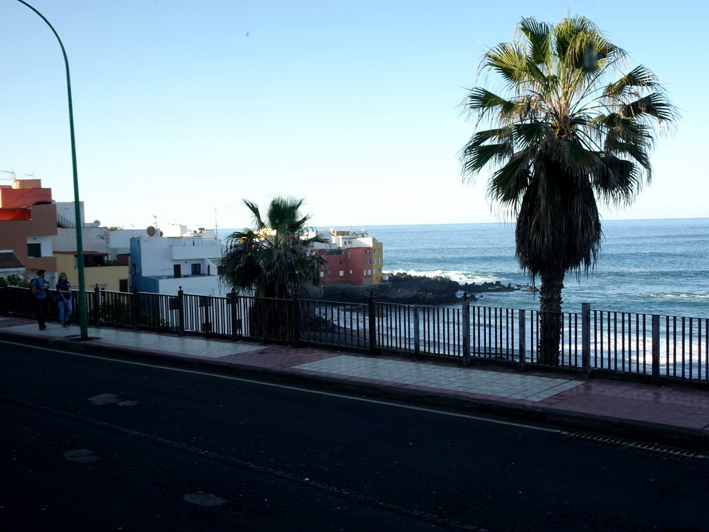 The Avenida Francisco Afonso Carrillo street and the Playa Maria Jiménez beach, viewed from the Loro Parque zoo