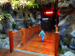 Max at the entrance to the Aquarium at the Loro Parque zoo