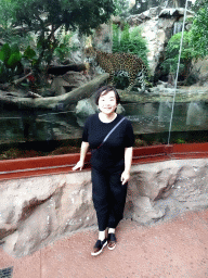 Miaomiao with a Panther at the Loro Parque zoo