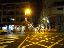 The Plaza Constitucion square, viewed from the rental car, by night