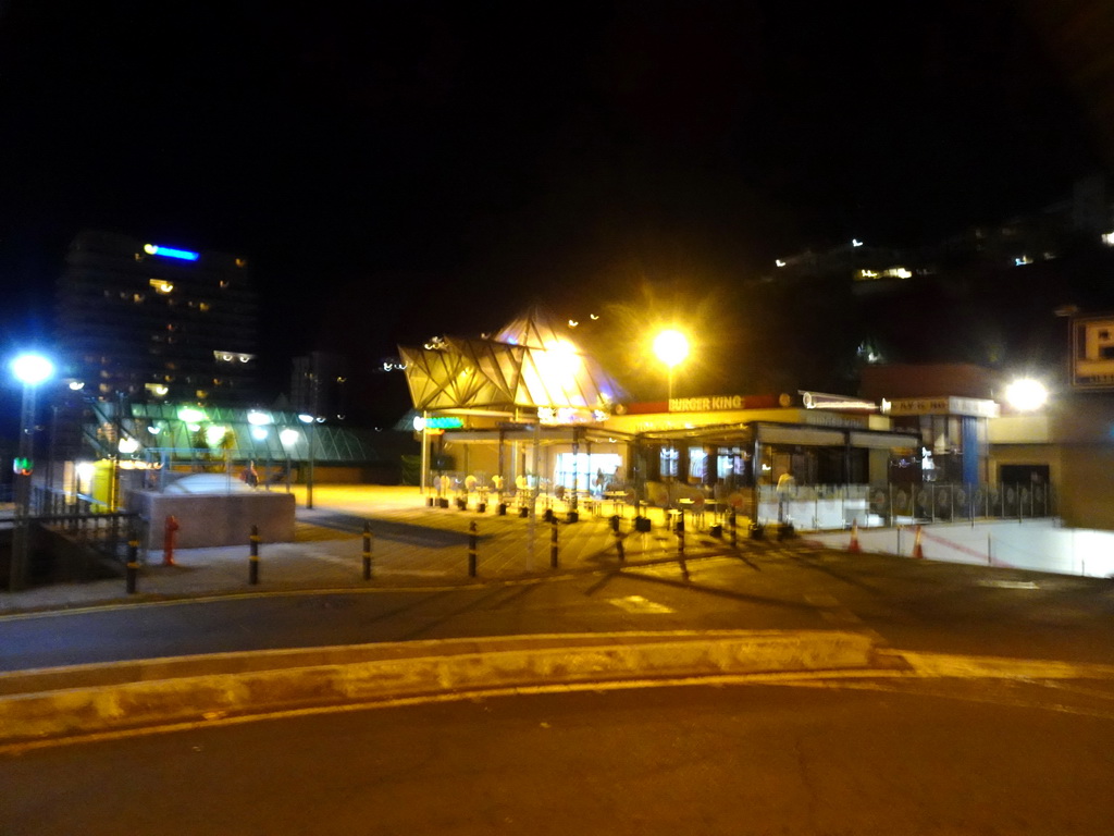 Front of the Pirámides de Martianez shopping mall at the Calzada Martianez street, by night