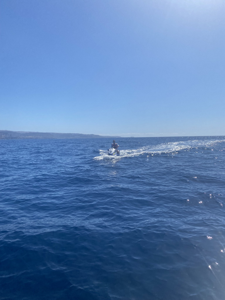 Tim and Max on a jet ski