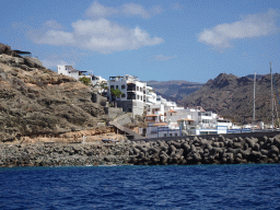 Houses at the town center, viewed from the Sagitarius Cat boat