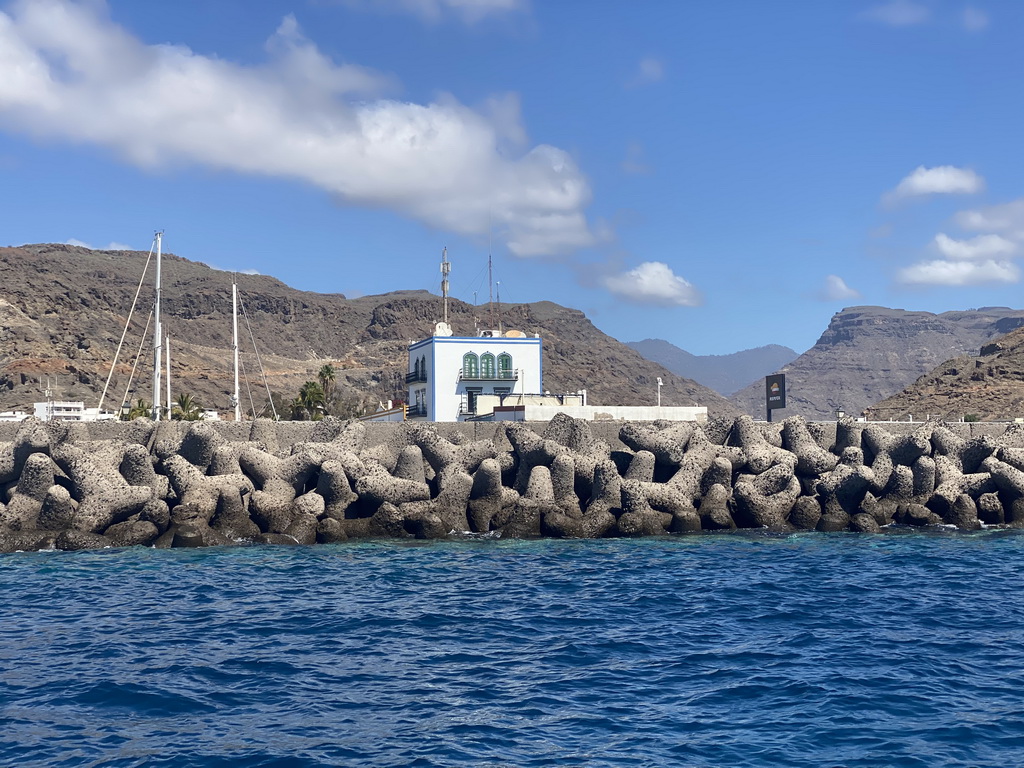 The Hotel THe Puerto de Mogán, viewed from the Sagitarius Cat boat