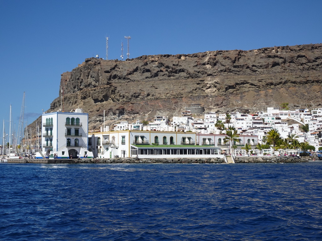 The Hotel THe Puerto de Mogán, viewed from the Sagitarius Cat boat