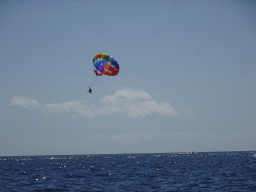 Parasail and jet ski, viewed from the Sagitarius Cat boat